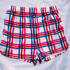 Hanna Andersson Colorful Plaid Split Side Cotton Striped Short 2Pocket Girls Sz6